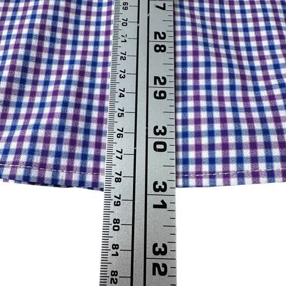 Mizzen + Main Shirt Men’s Medium Blue Purple Check Gingham Long Sleeve Button - Picture 10 of 10